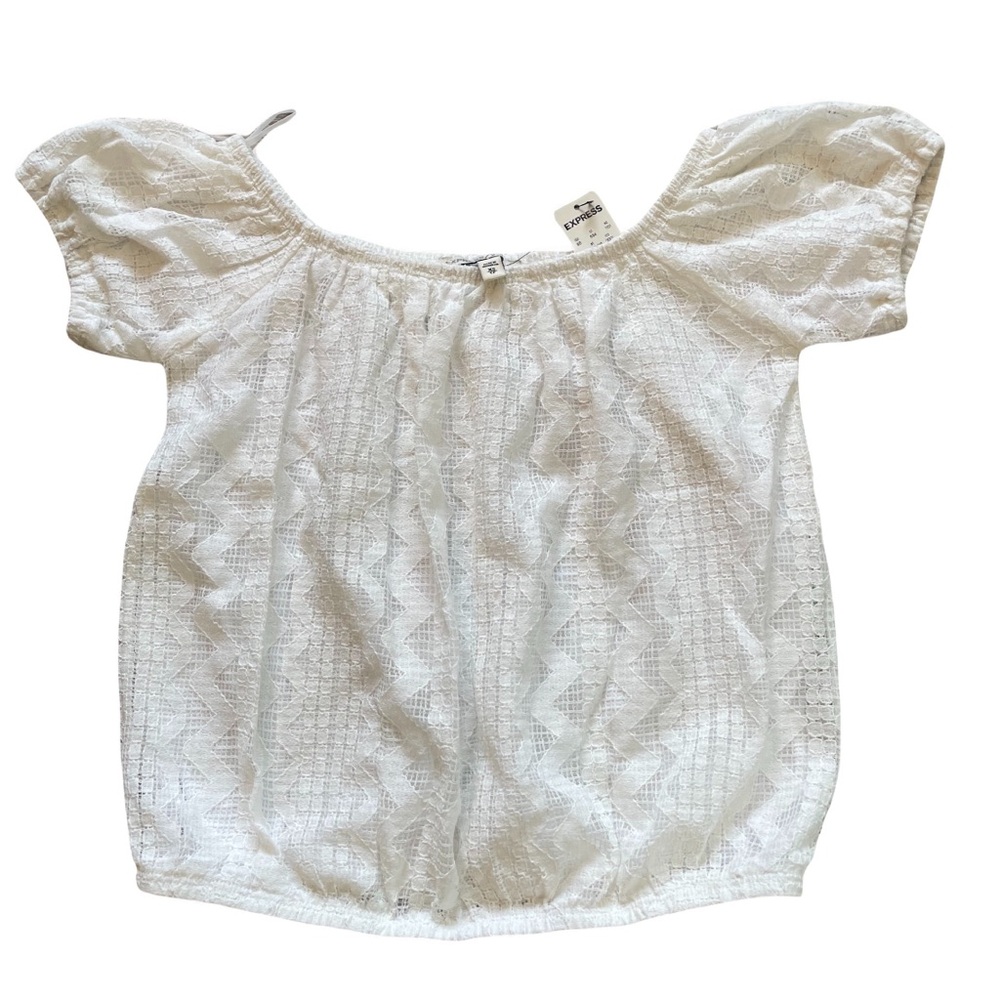 ❤️ EXPRESS WHITE PEASANT TOP SIZE XS NEW